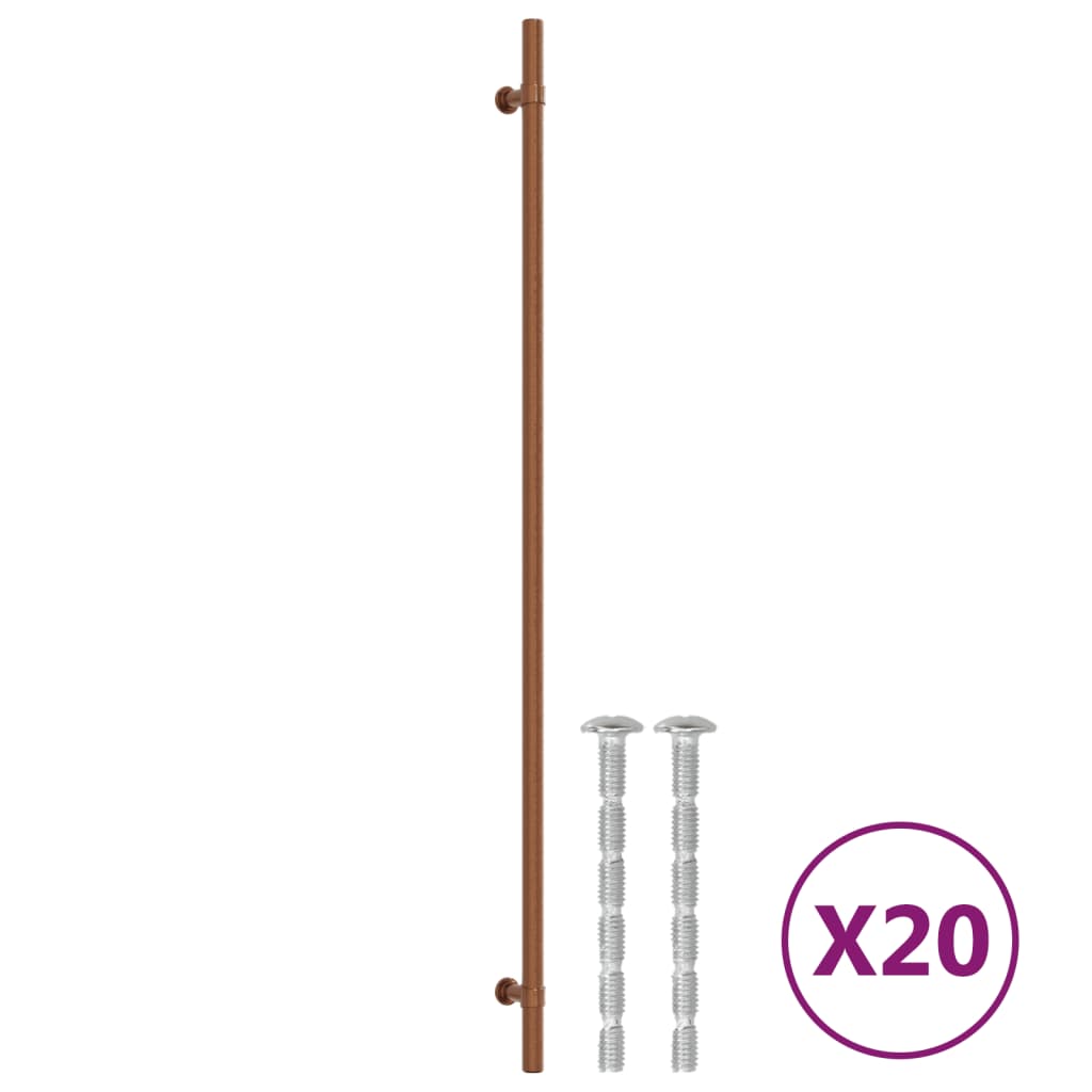 vidaXL Tiradores para armarios 20 uds acero inoxidable bronce 480 mm