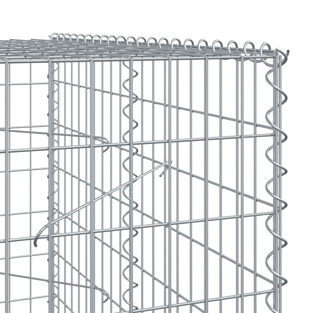 vidaXL Cesta de gaviones con cubierta hierro galvanizado 800x100x200cm