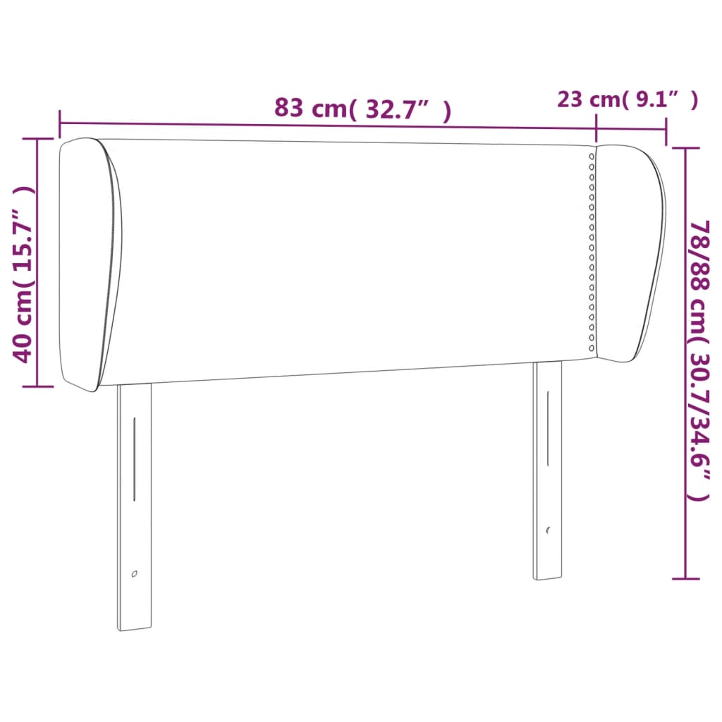 vidaXL Cabecero de tela color crema 83x23x78/88 cm