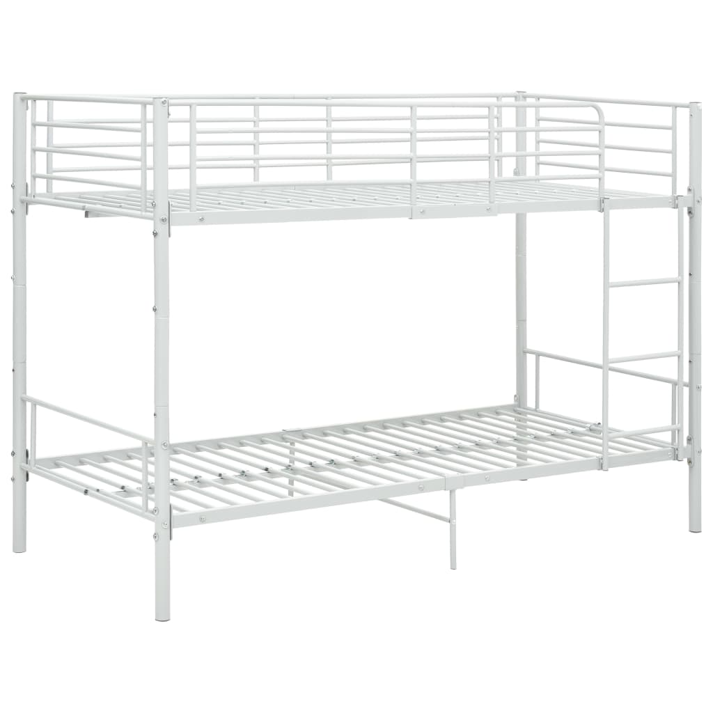 vidaXL Cama litera de metal blanca 90x200 cm