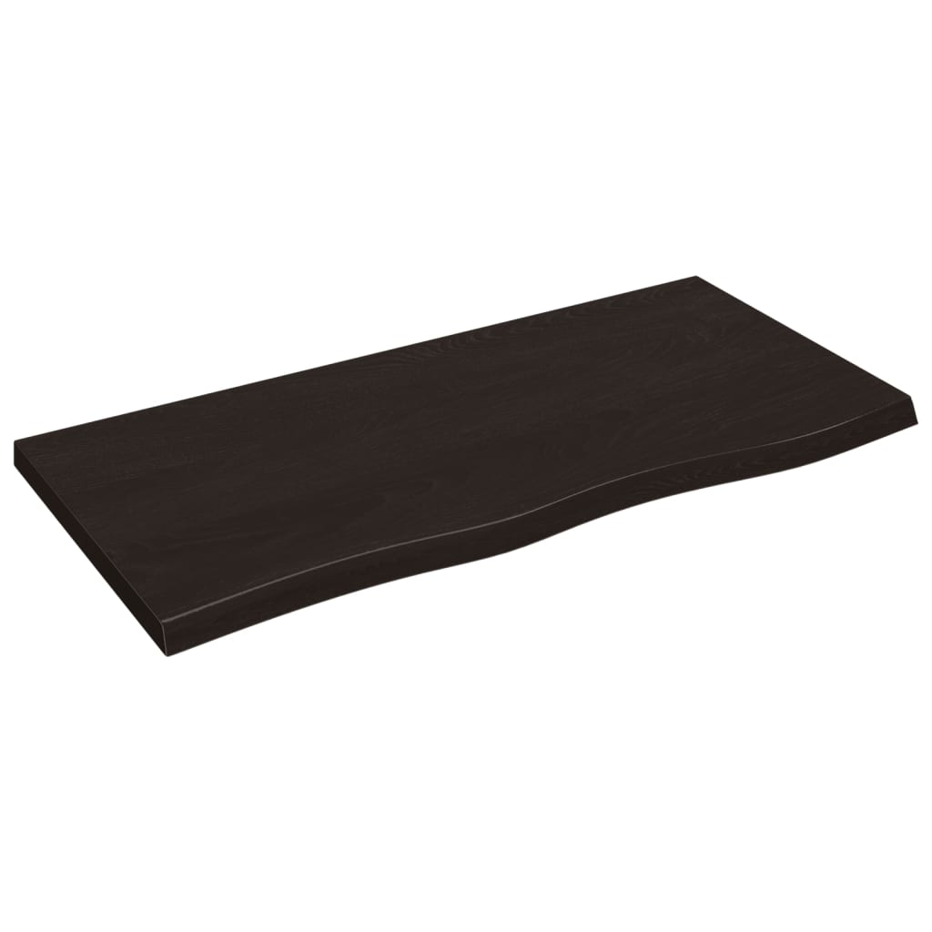 vidaXL Encimera de baño madera tratada marrón oscuro 100x50x(2-4) cm