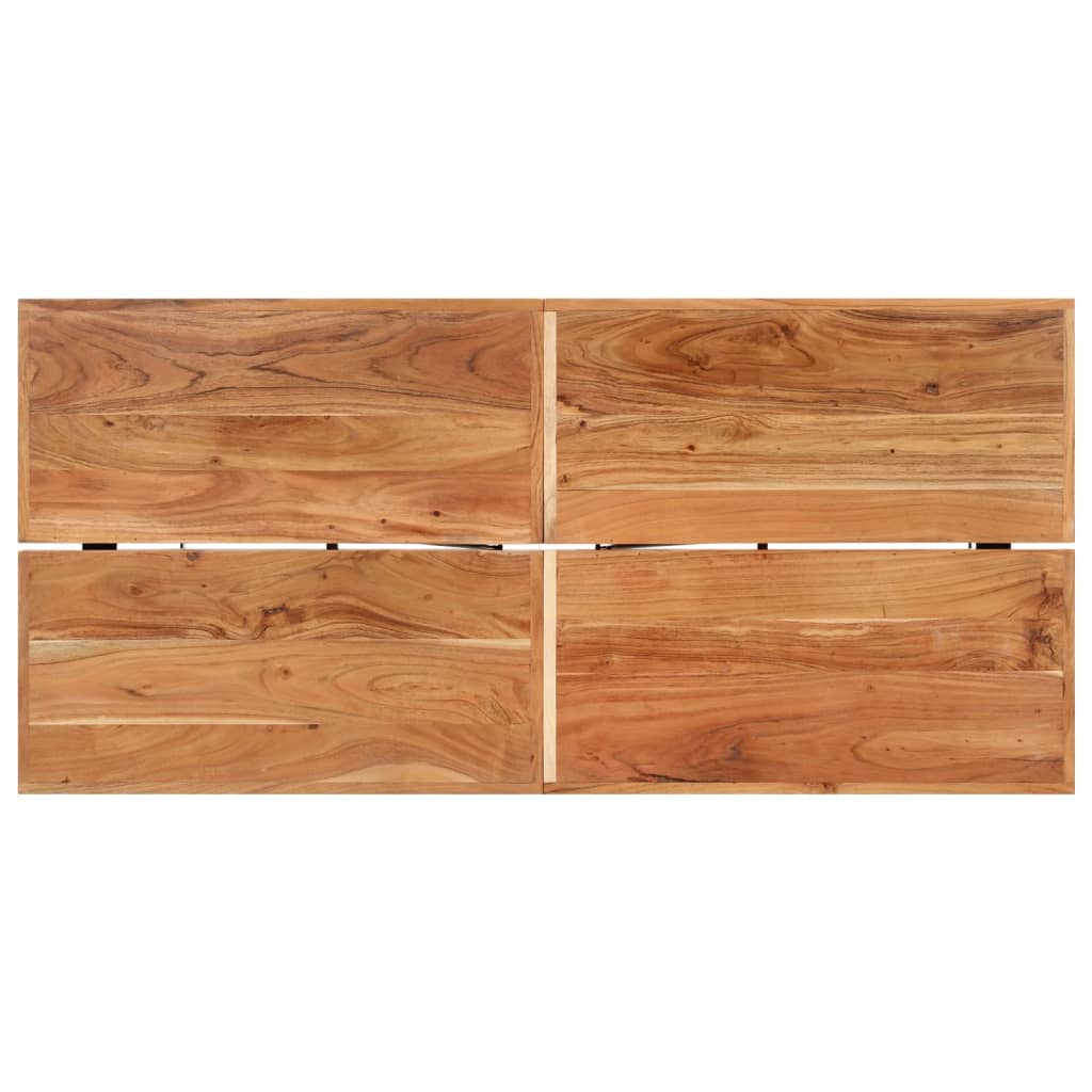 vidaXL Mesa alta de hierro y madera maciza de acacia 150x70x107 cm