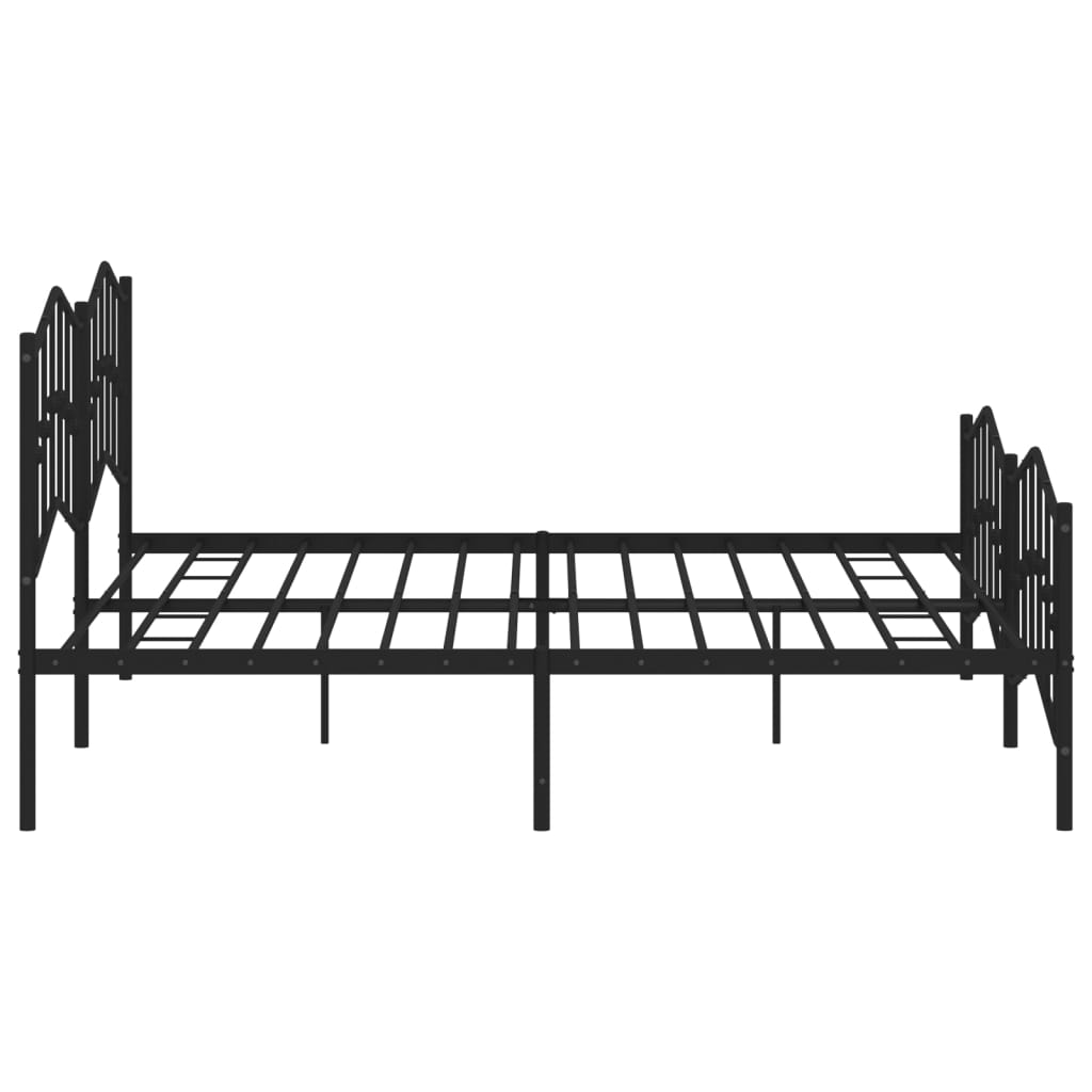 vidaXL Estructura cama sin colchón con estribo metal negro 193x203 cm