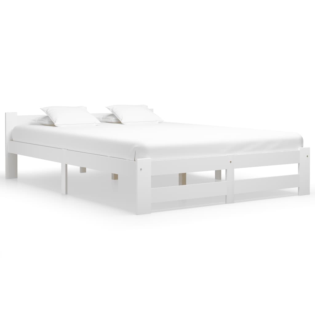 vidaXL Estructura de cama sin colchón madera de pino blanco 120x200 cm