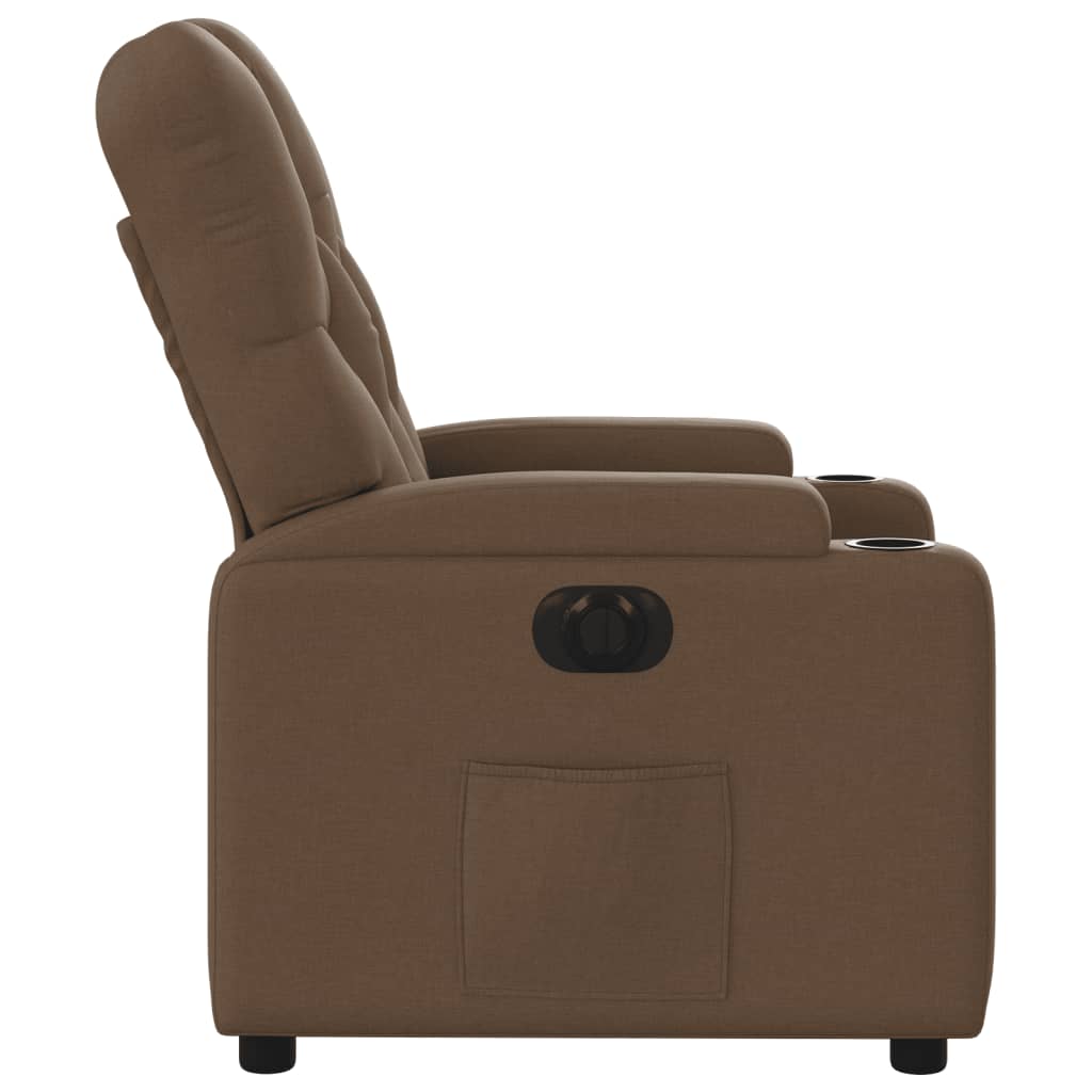 vidaXL Sillón reclinable eléctrico de tela marrón