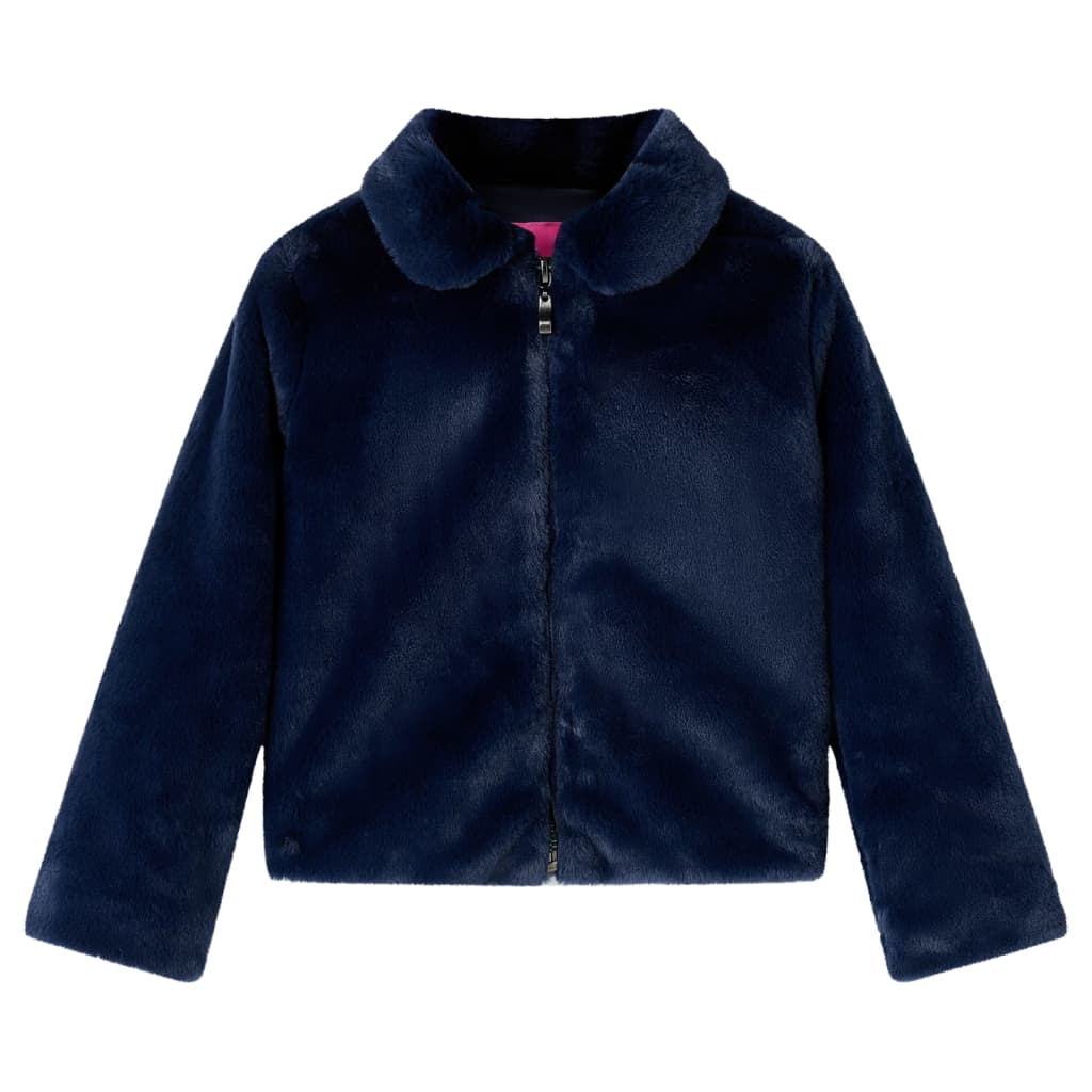 Chaqueta infantil de cuero sintético azul marino 116