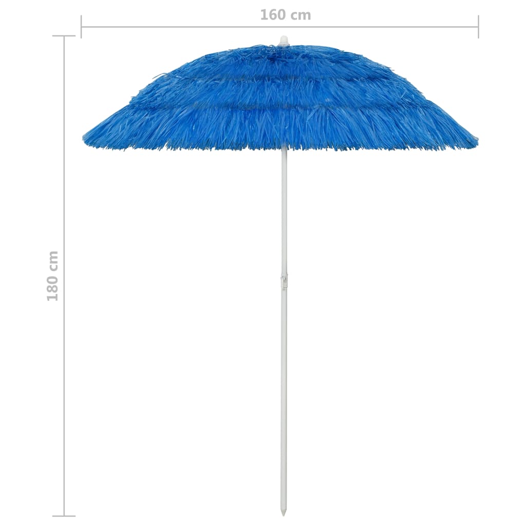 vidaXL Sombrilla de playa Hawaii azul 180 cm