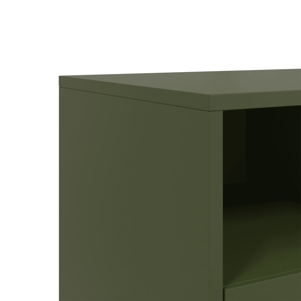 vidaXL Mueble para TV de acero verde oliva 68x39x60,5 cm