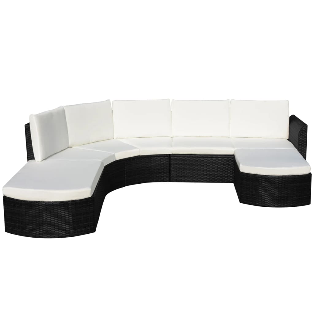 vidaXL Set de muebles de jardín 4 pzas y cojines ratán sintético negro