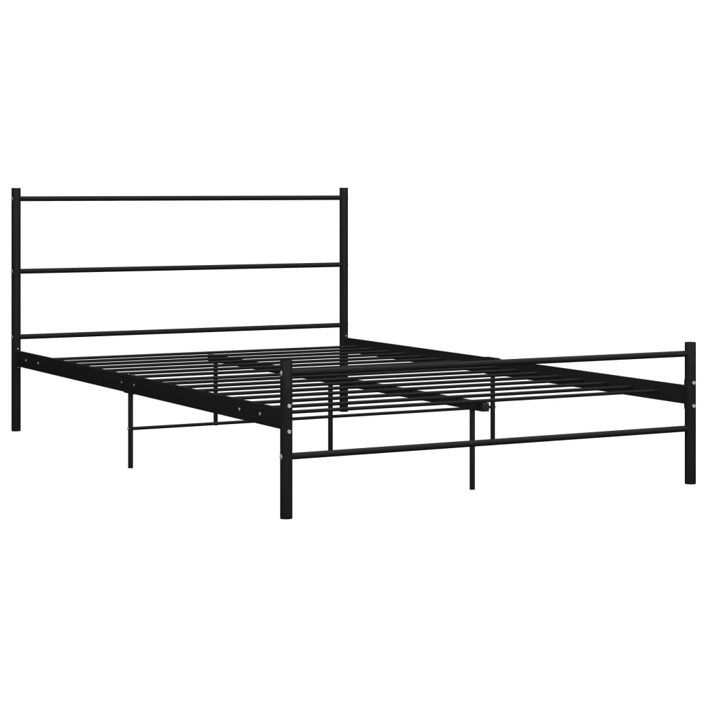 vidaXL Estructura cama con cabecero sin colchón metal negro 140x200 cm