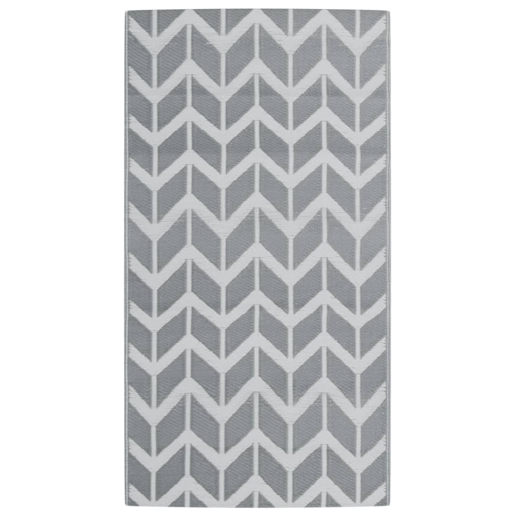 vidaXL Alfombra de exterior PP gris 80x150 cm