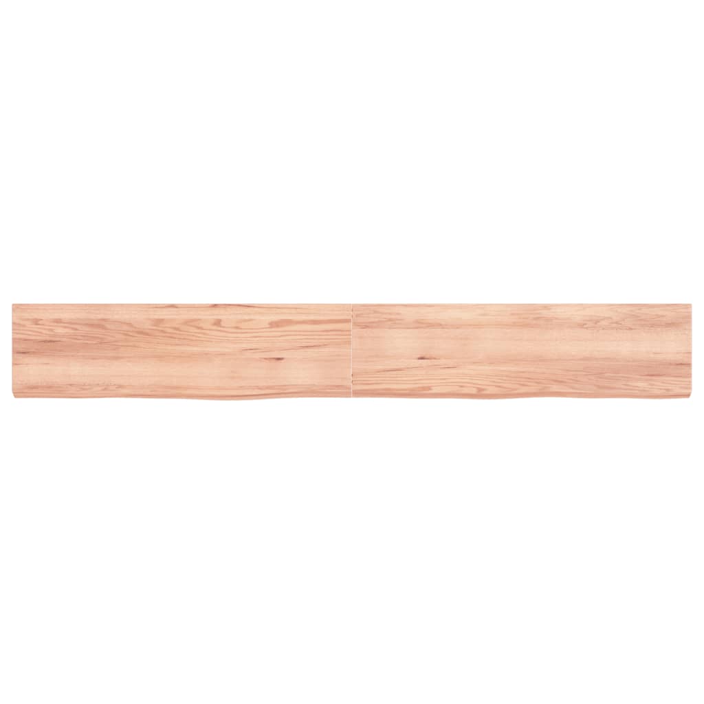 vidaXL Encimera baño madera maciza tratada marrón claro 220x30x(2-6)cm