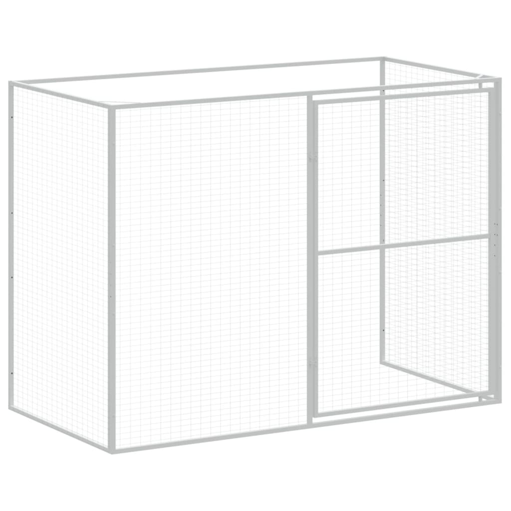 vidaXL Caseta perros con corral acero galvanizado gris 214x865x181 cm