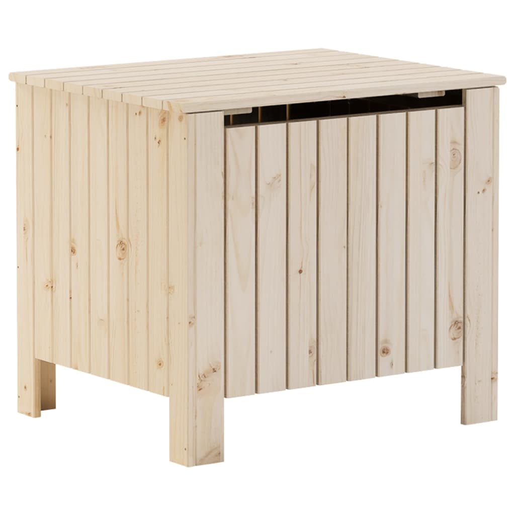 vidaXL Caja de almacenaje con tapa RANA madera maciza pino 60x49x54 cm