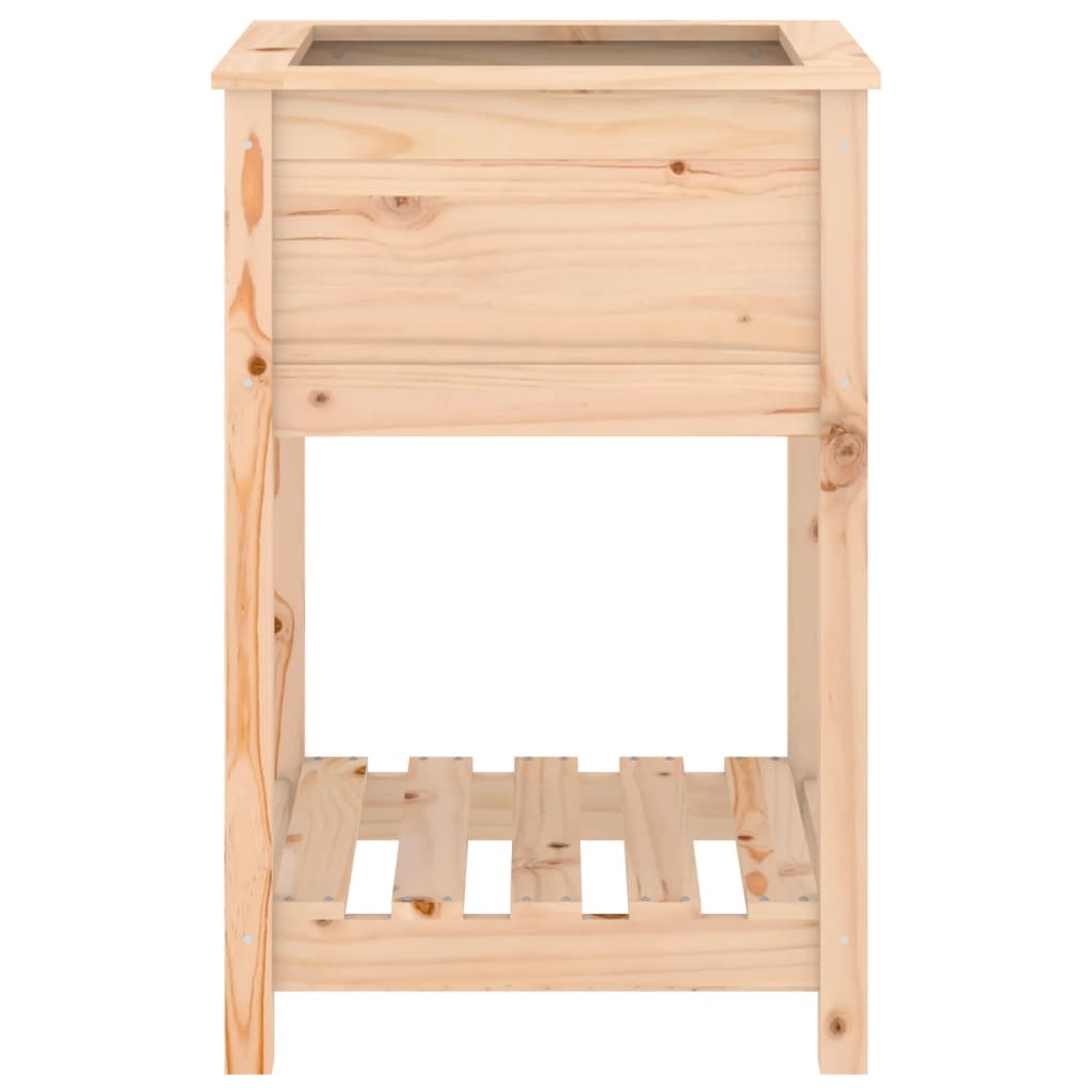 vidaXL Jardinera con estante de madera maciza de pino 54x54x81 cm