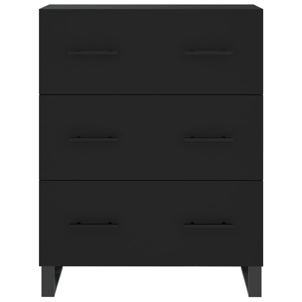 vidaXL Aparador alto madera contrachapada negro 69,5x34x180 cm