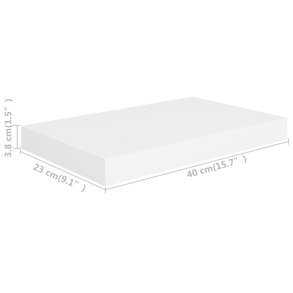 vidaXL Estante flotante de pared MDF blanco 40x23x3,8 cm