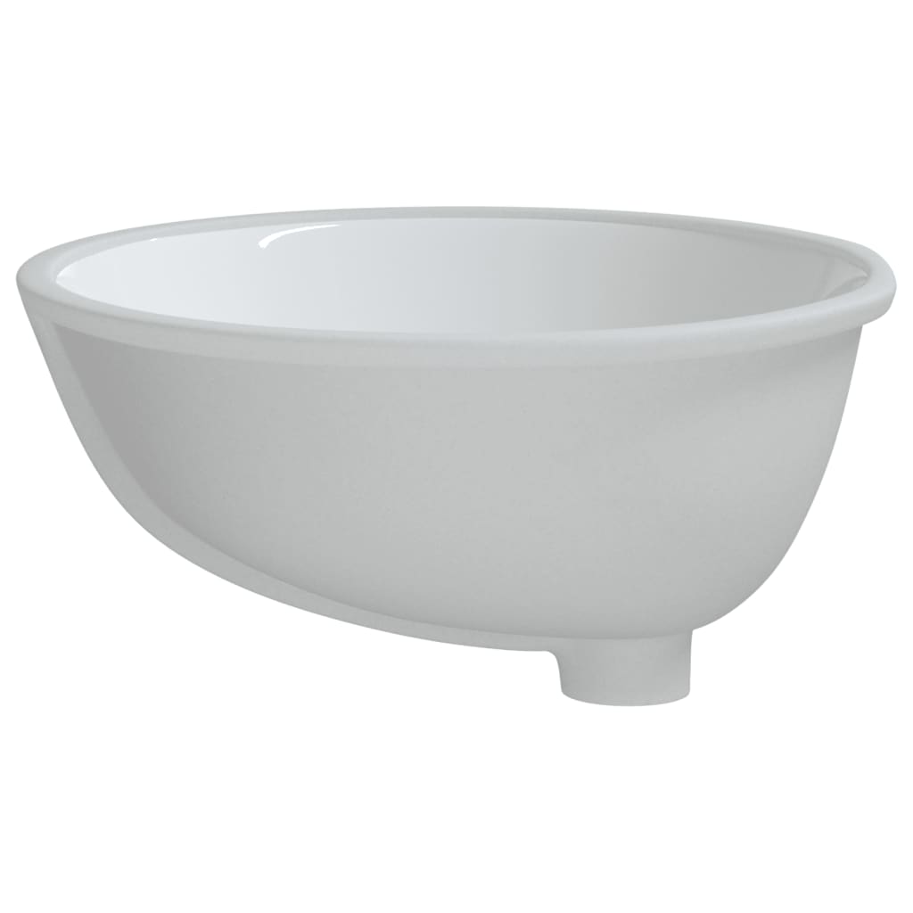vidaXL Lavabo de baño ovalado cerámica blanco 49x40,5x21 cm