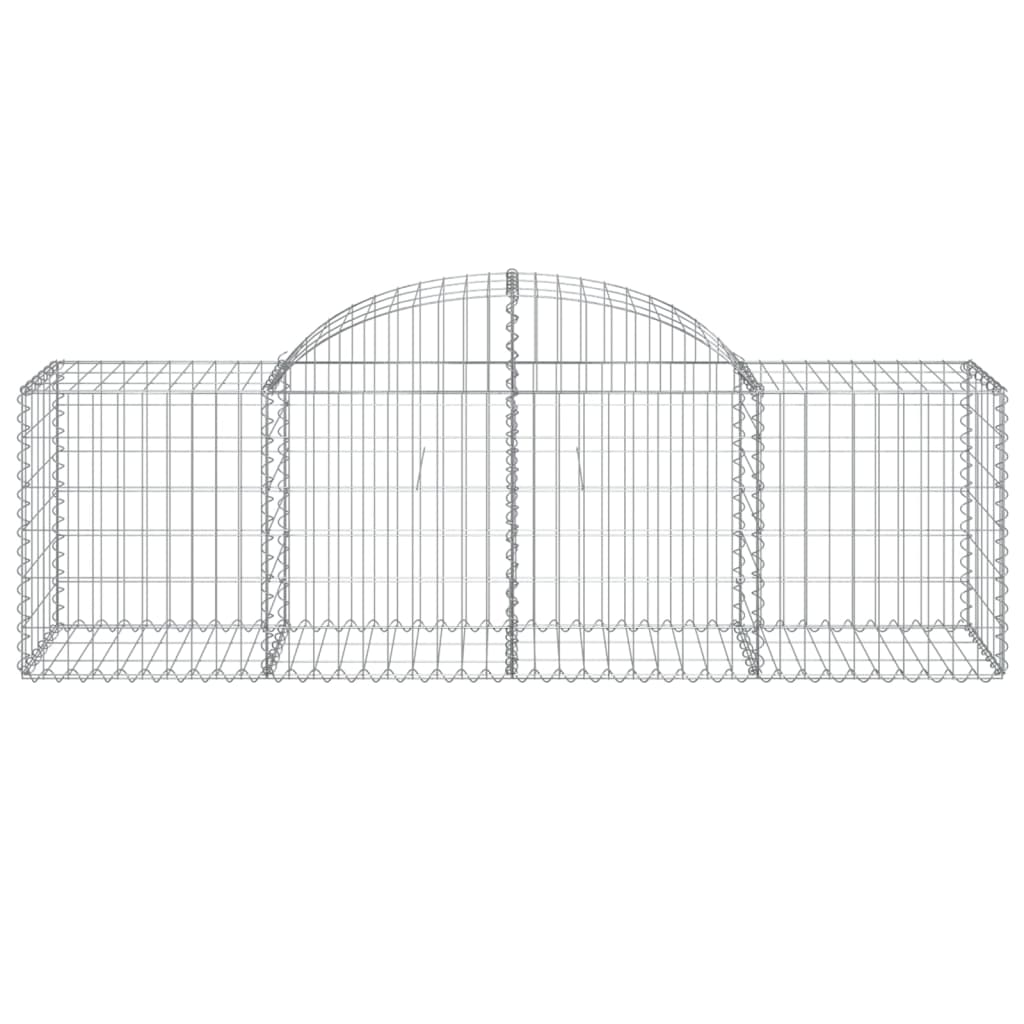 vidaXL Cesta de gaviones forma arco hierro galvanizado 200x50x60/80 cm