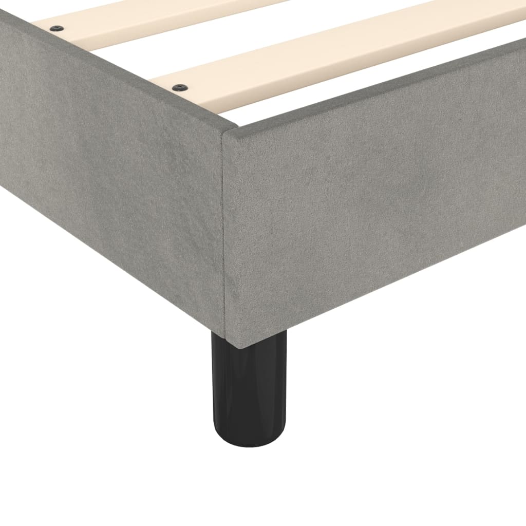 vidaXL Cama box spring con colchón terciopelo gris claro 100x200 cm