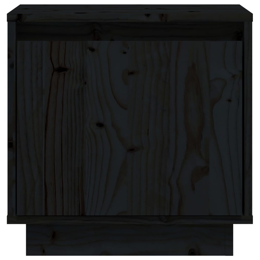 vidaXL Mesitas de noche 2 uds madera maciza de pino negro 40x30x40 cm