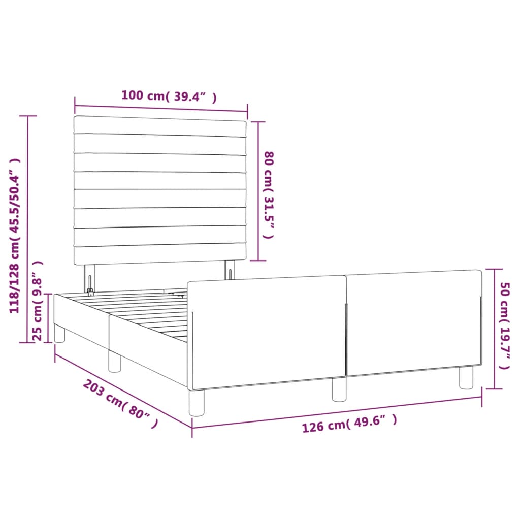 vidaXL Estructura cama con cabecero terciopelo verde oscuro 120x200 cm