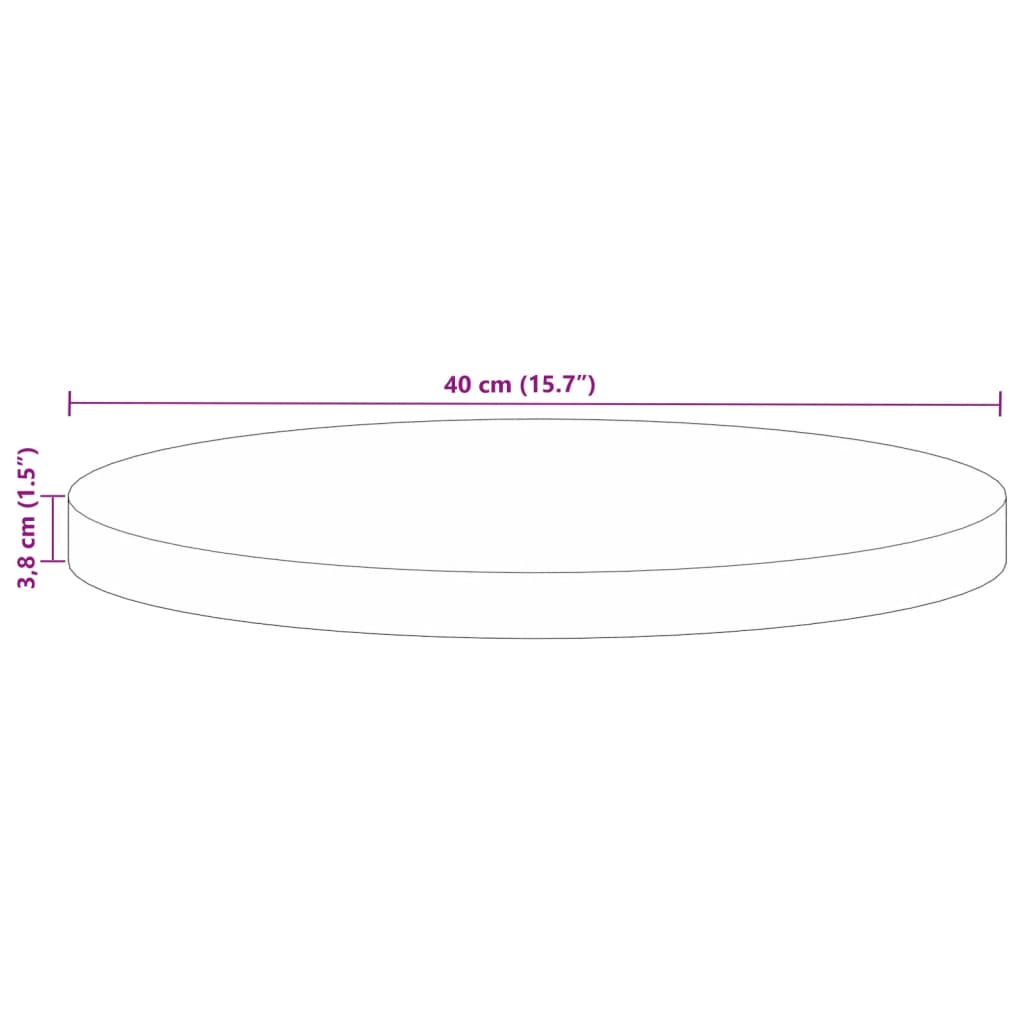 vidaXL Tablero de mesa redondo madera maciza reciclada Ø 40x3,8 cm