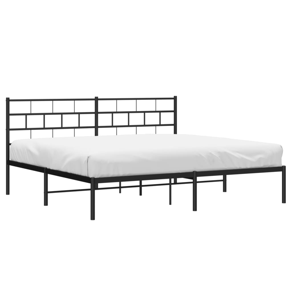 vidaXL Estructura cama sin colchón con cabecero metal negro 183x213 cm