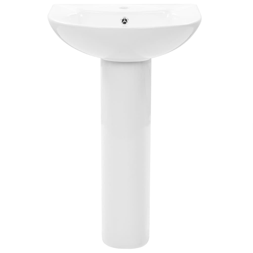 vidaXL Lavabo de pie de cerámica blanco 520x440x190 mm