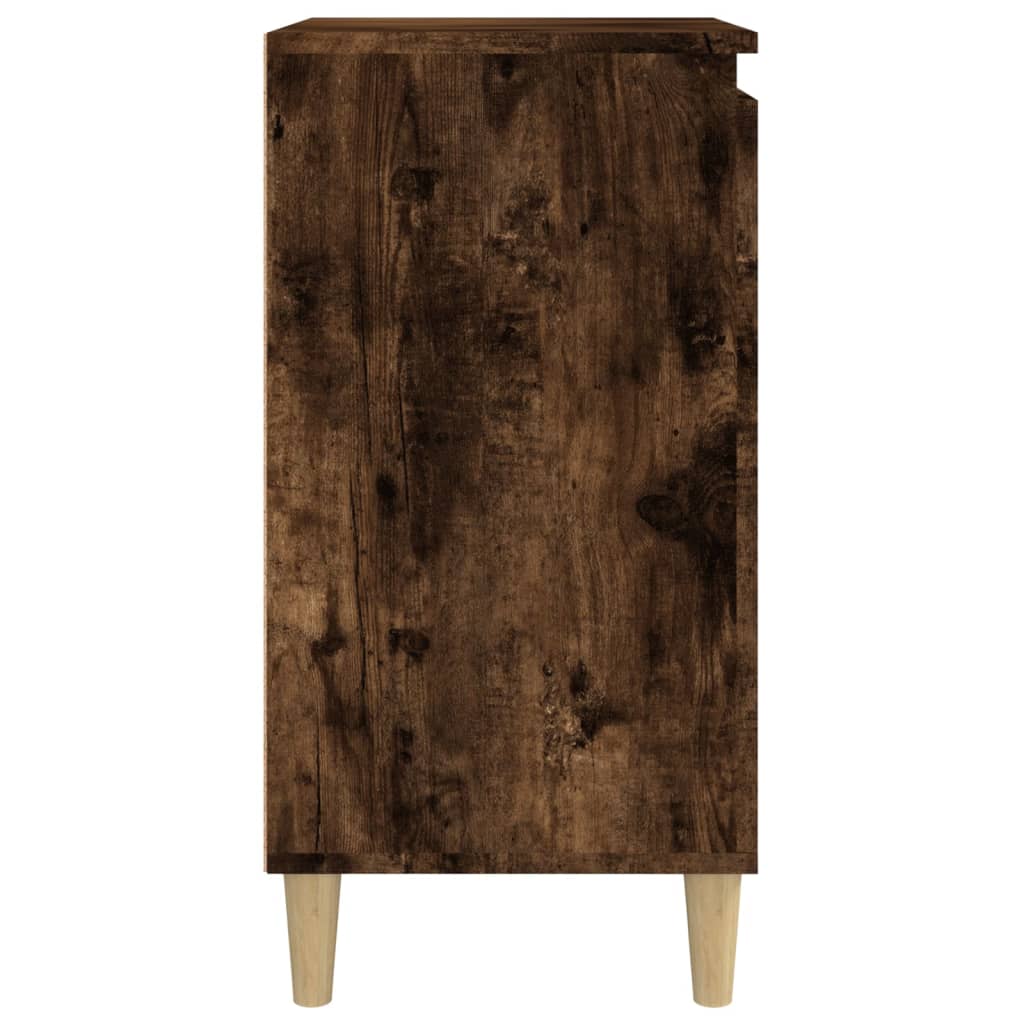 vidaXL Mesitas noche 2 uds madera contrachapada roble humo 40x35x70 cm