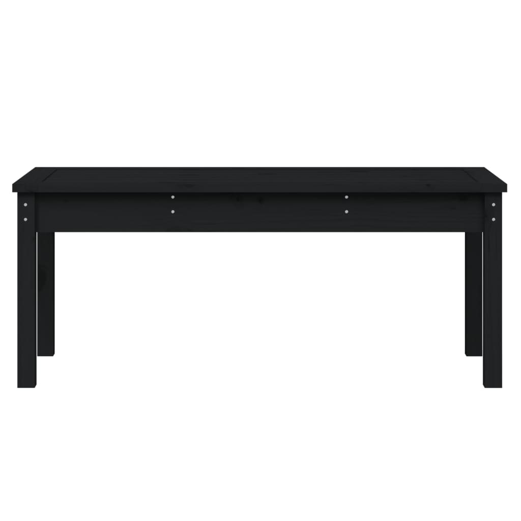 vidaXL Banco de jardín madera maciza pino negro 109x44x45 cm