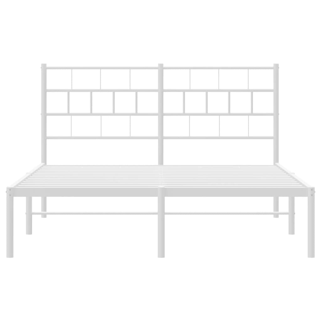 vidaXL Estructura cama sin colchón con cabecero metal blanco 160x200cm