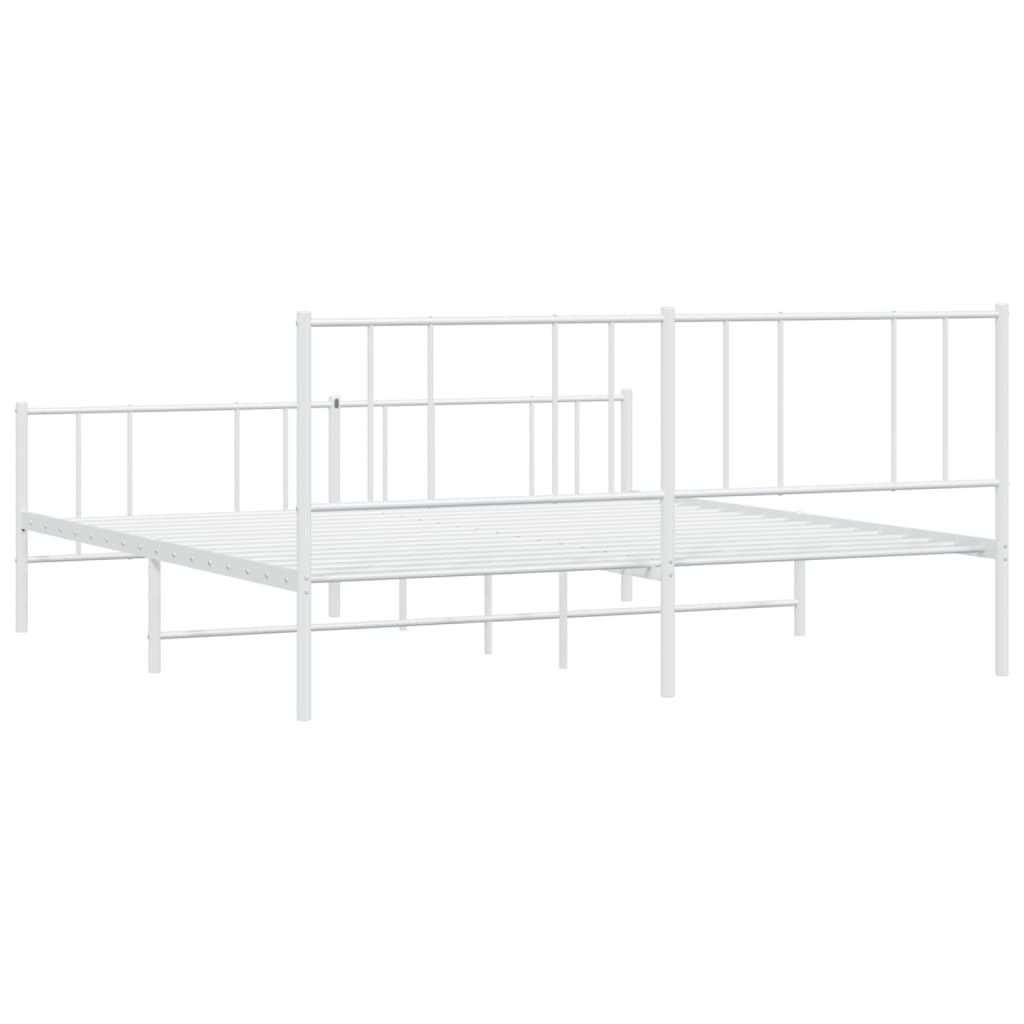 vidaXL Estructura cama sin colchón con estribo metal blanco 183x213 cm