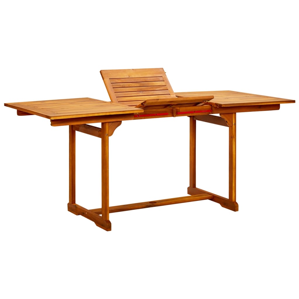 vidaXL Mesa de comedor jardín madera maciza acacia (120-170)x80x75 cm