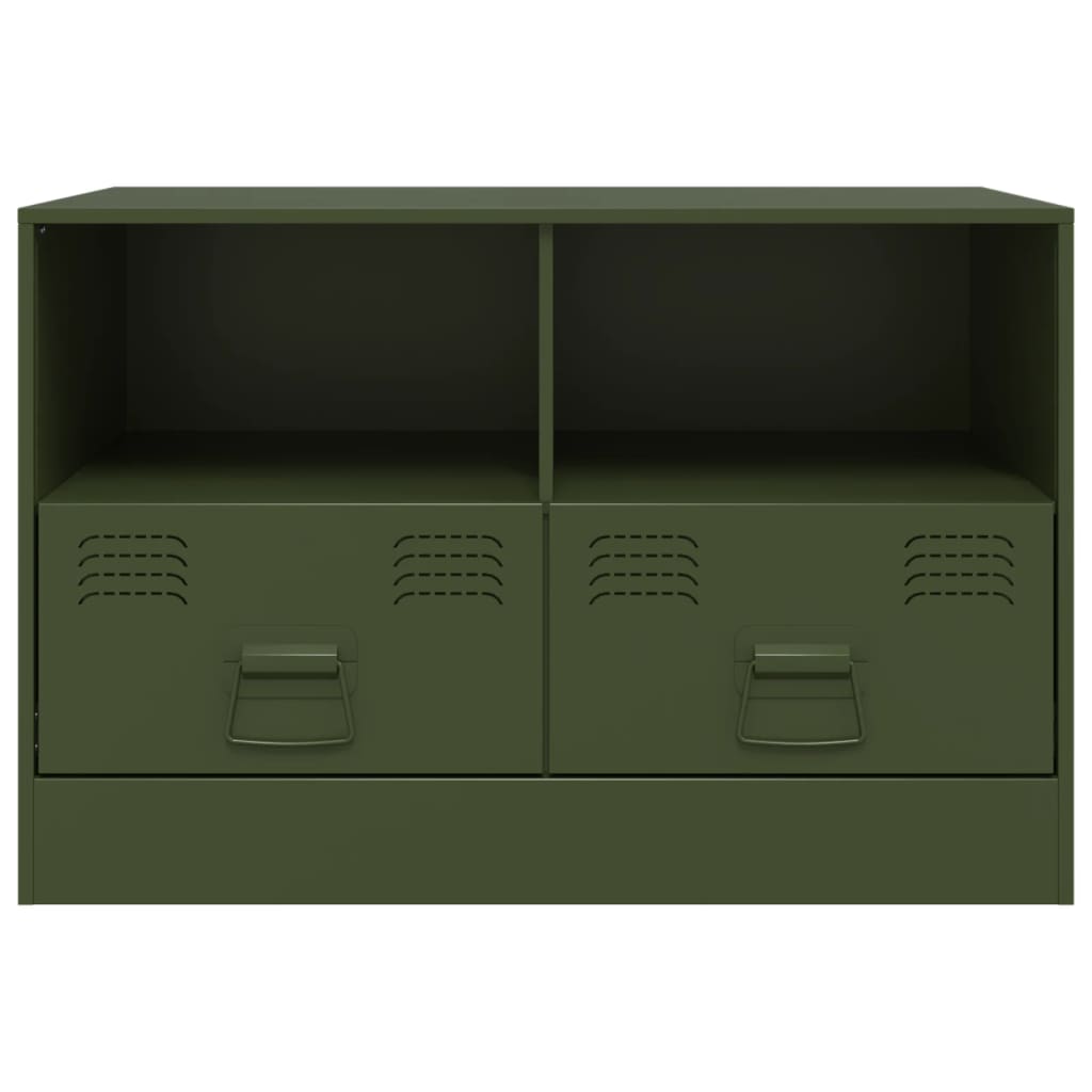 vidaXL Mueble para TV de acero verde oliva 67x39x44 cm