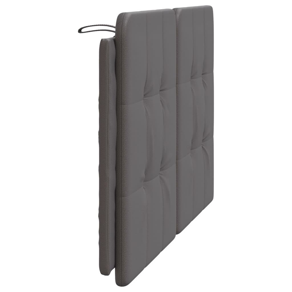 vidaXL Cabecero de cama acolchado cuero sintético gris 140 cm