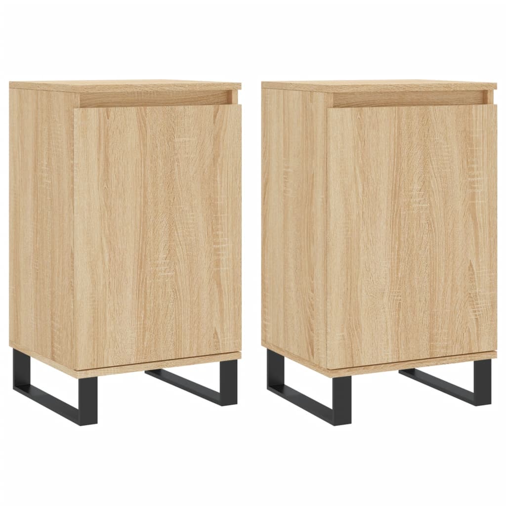 vidaXL Aparadores 2 uds madera de ingeniería roble Sonoma 40x35x70 cm