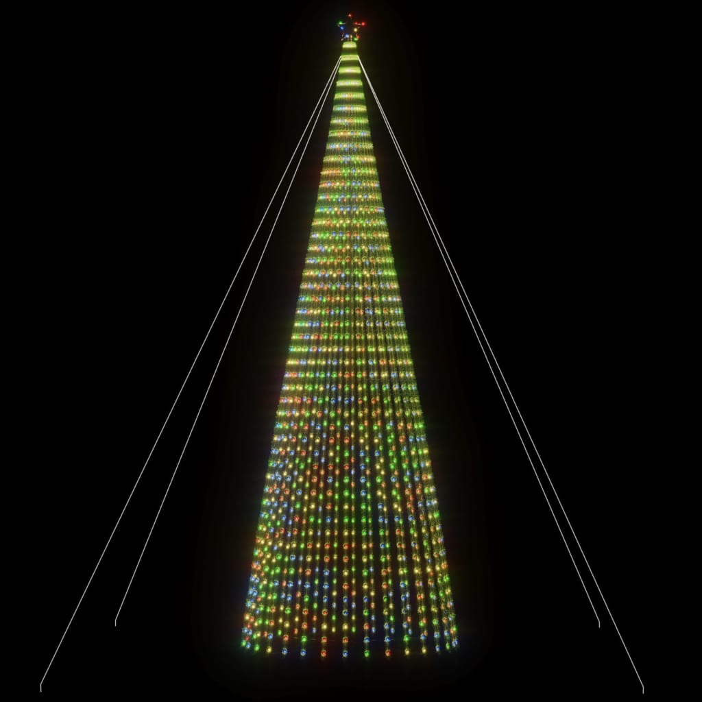 vidaXL Árbol de Navidad cono de luz 1544 LEDs de colores 500 cm