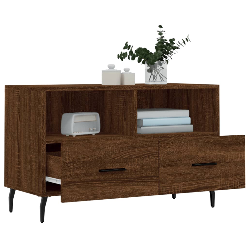 vidaXL Mueble para TV madera contrachapada roble marrón 80x36x50 cm