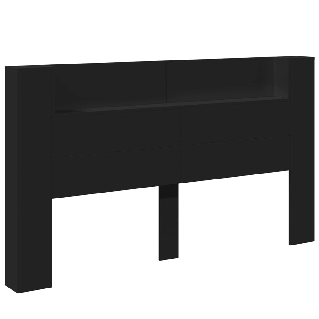 vidaXL Cabecero de cama con LED negro 180x16,5x103,5 cm