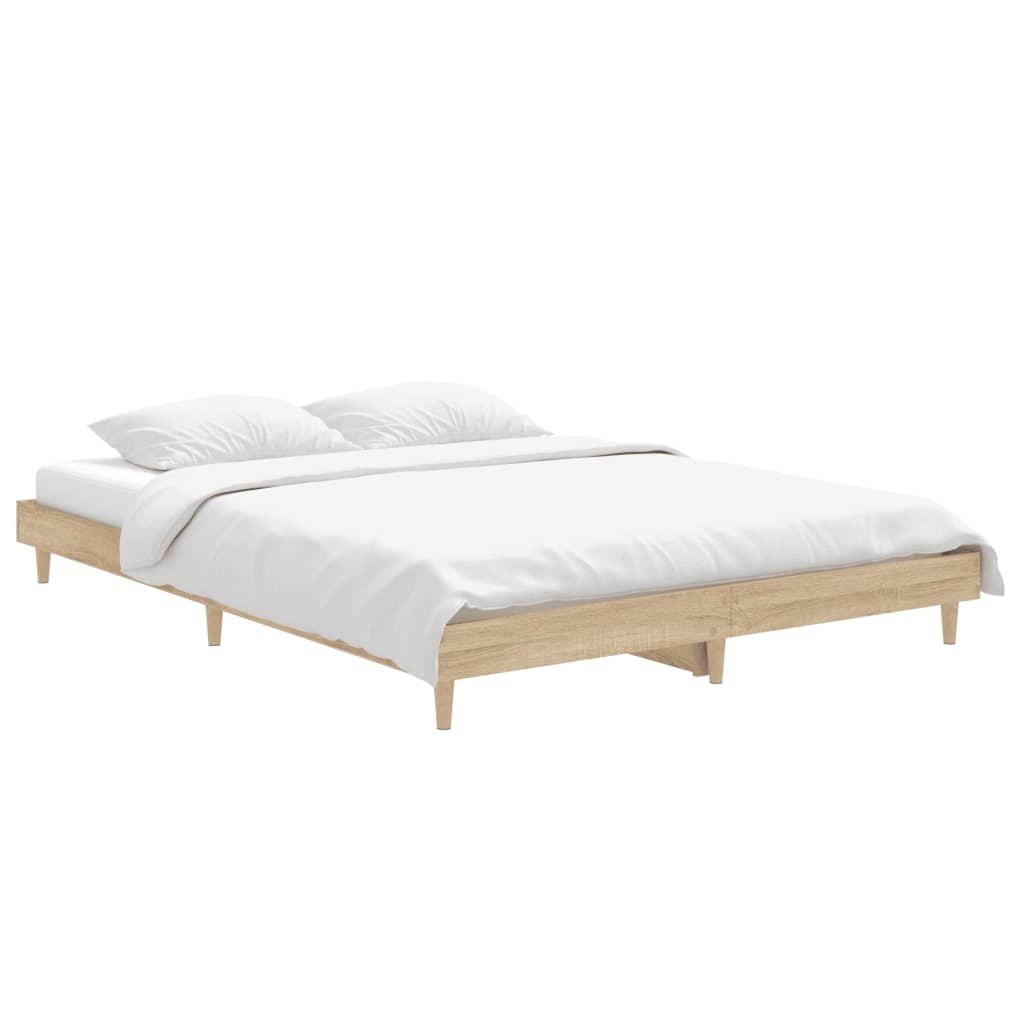 vidaXL Estructura de cama sin colchón madera roble Sonoma 140x190 cm