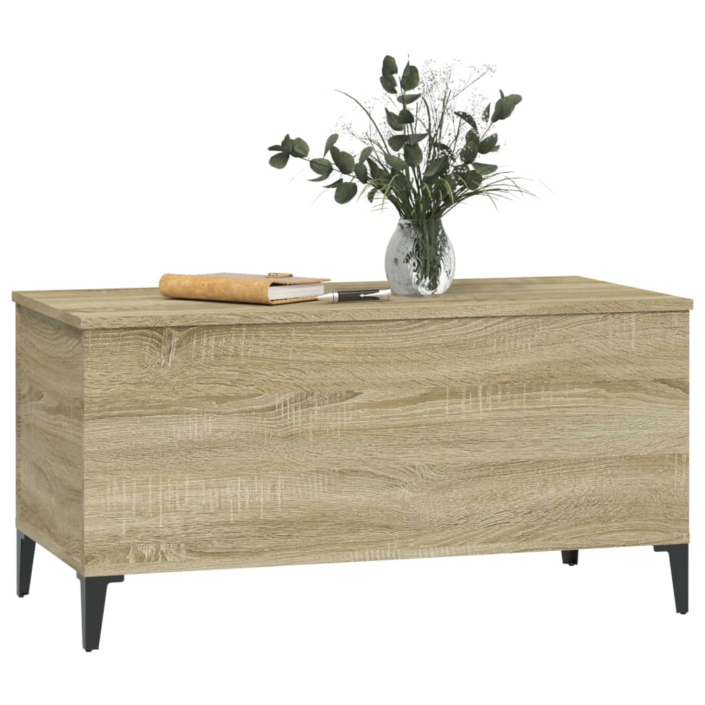 vidaXL Mesa de centro madera contrachapada roble Sonoma 90x44,5x45 cm