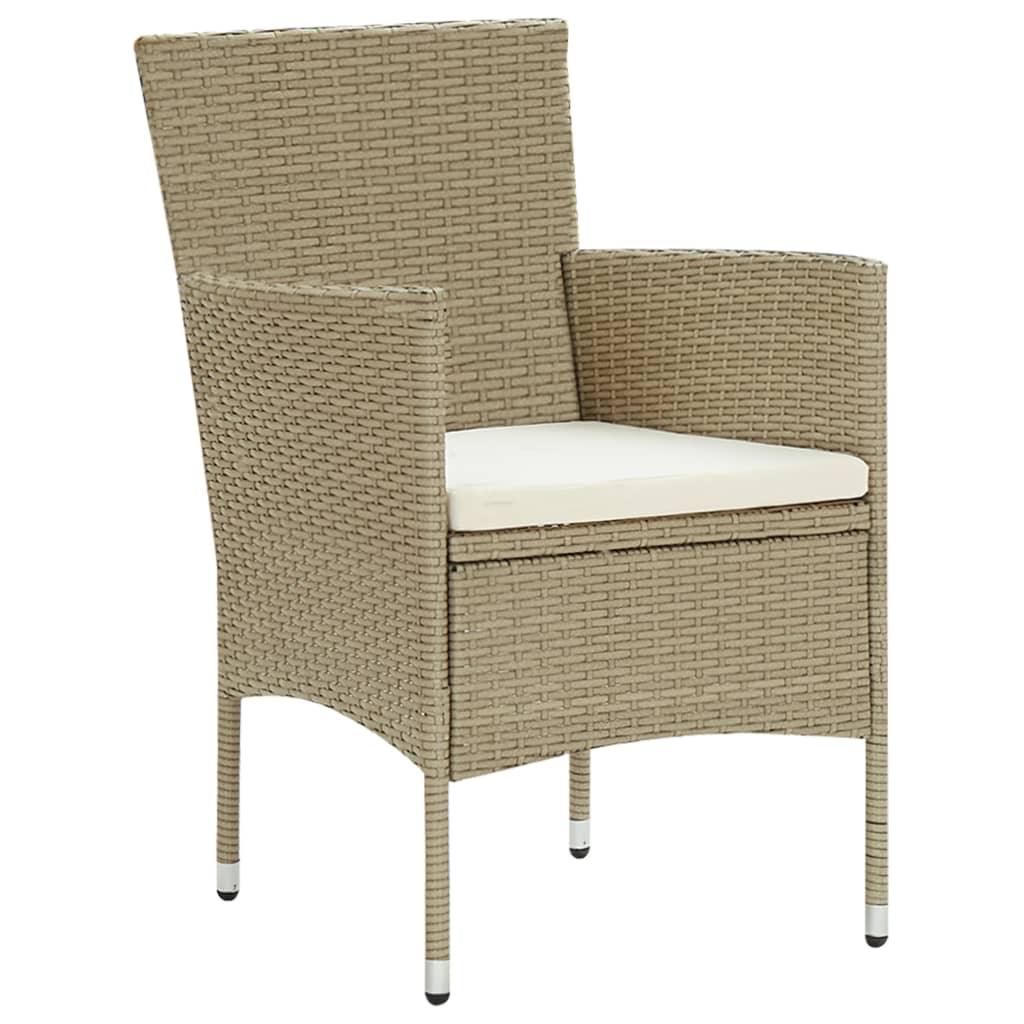 vidaXL Juego de comedor para jardín 3 piezas beige