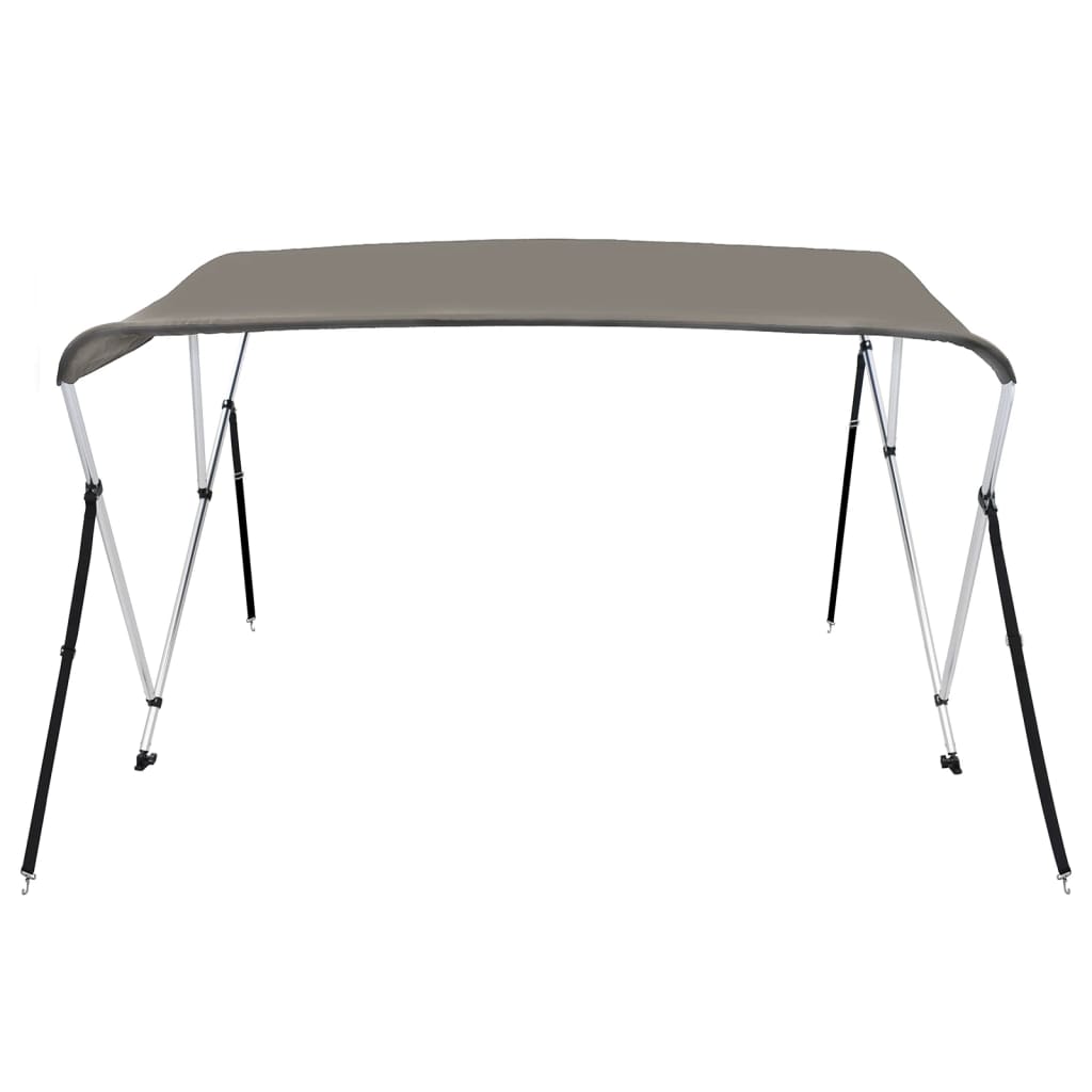 vidaXL Toldo bimini de 3 arcos gris 183x196x137 cm