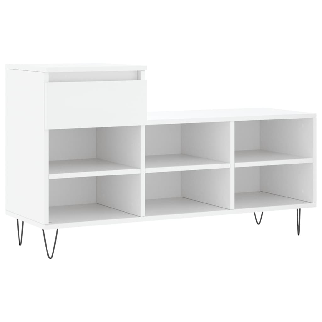 vidaXL Mueble zapatero madera contrachapada blanco 102x36x60 cm