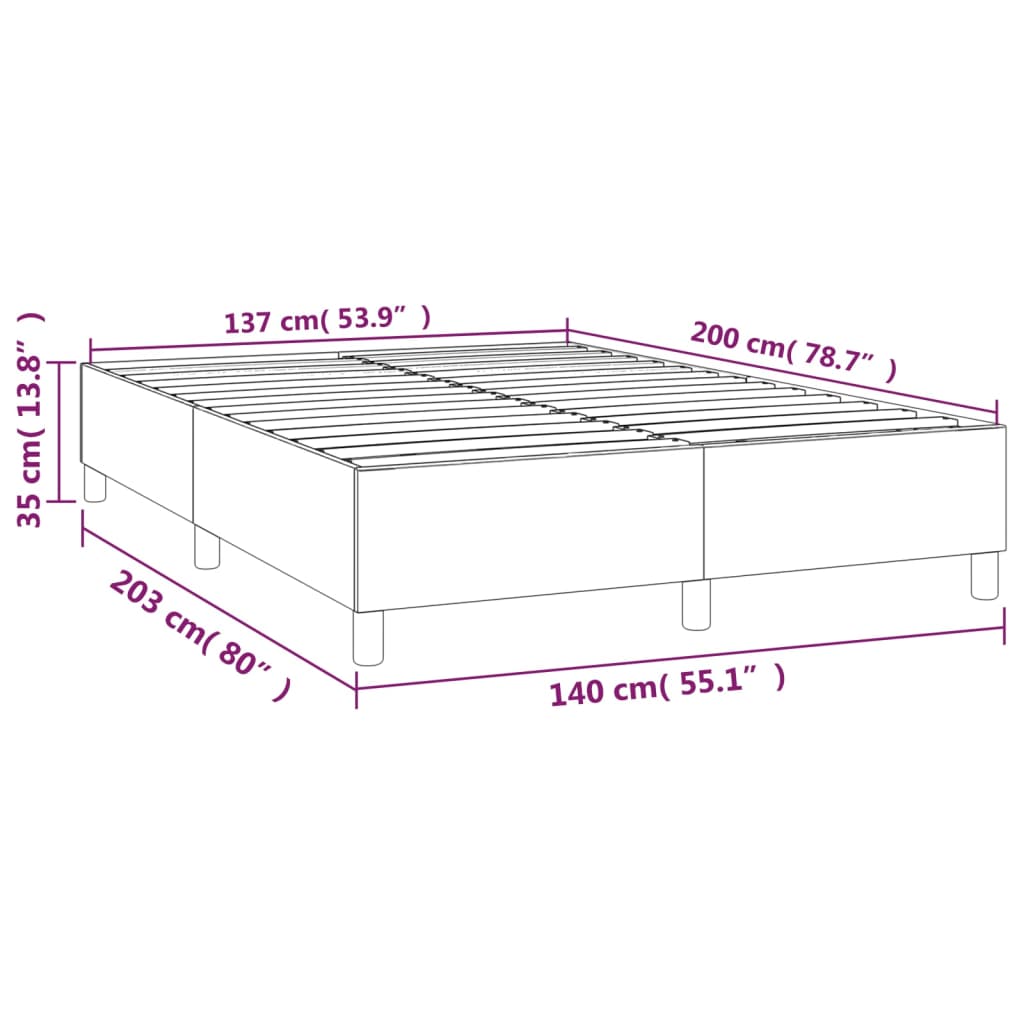 vidaXL Estructura de cama de cuero sintético marrón 140x200 cm