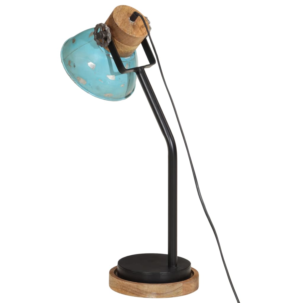 vidaXL Lámpara de escritorio azul desgastado 25 W E27 18x18x60 cm