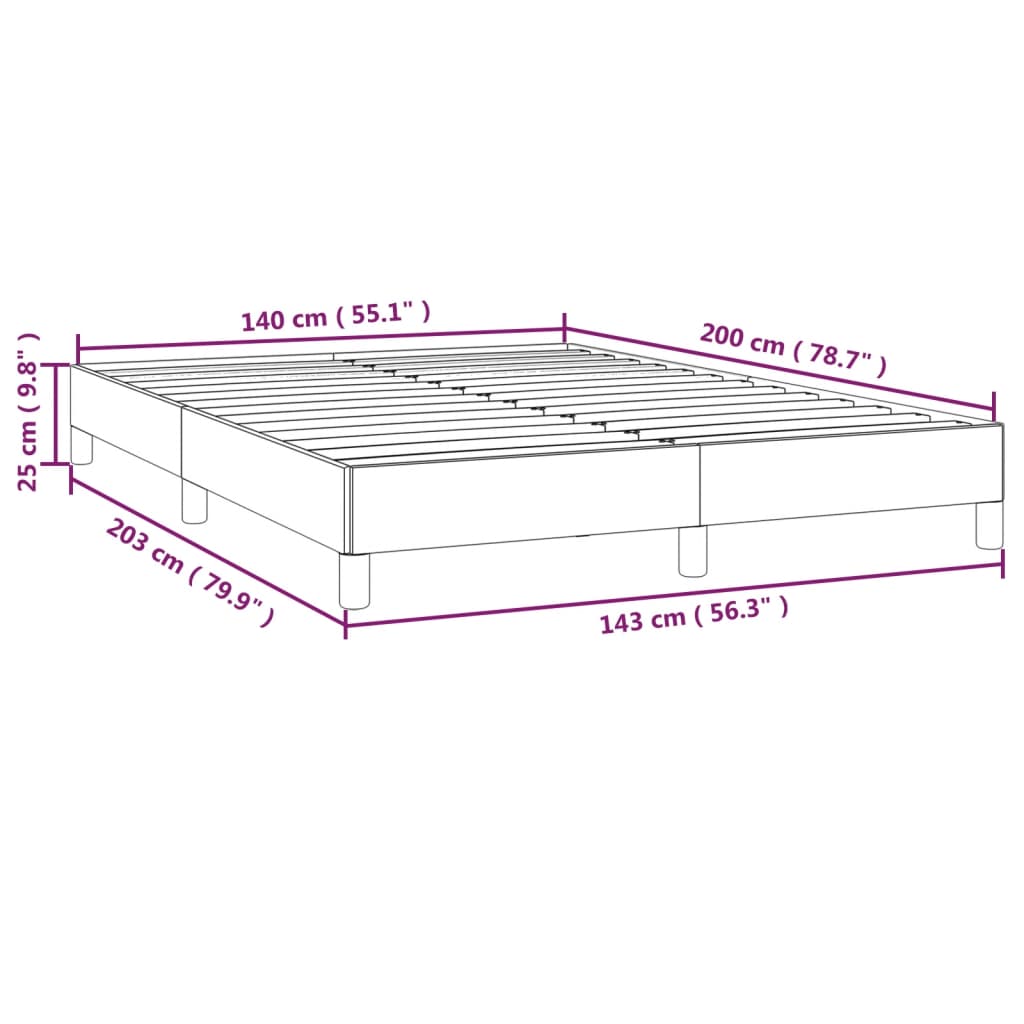 vidaXL Estructura de cama de cuero sintético blanco 140x200 cm