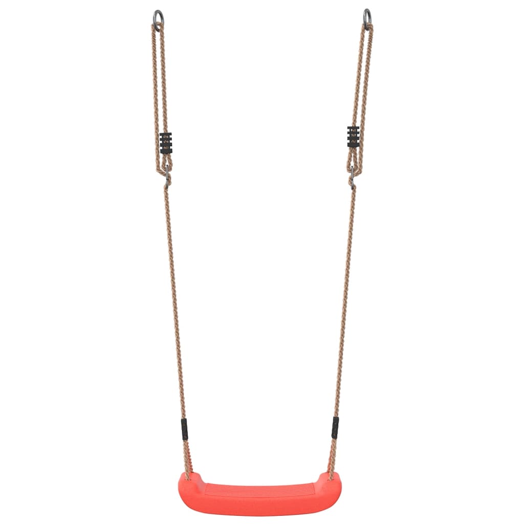 vidaXL Columpio para niños individual con cuerda ajustable rojo