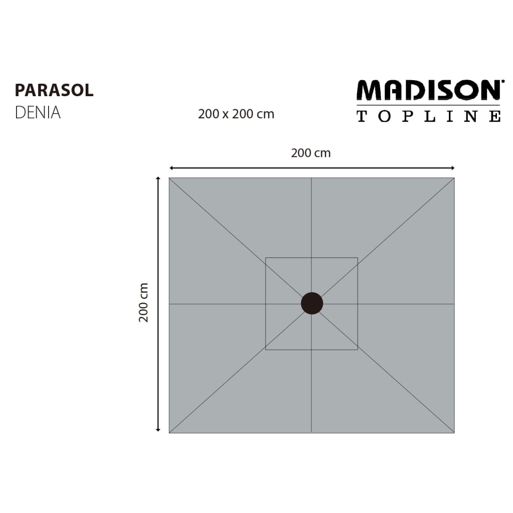 Madison Sombrilla de jardín Denia taupe 200x200 cm